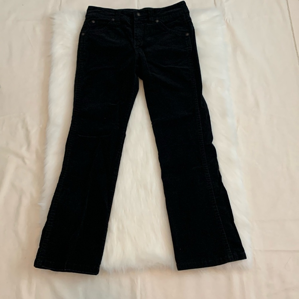 Gloria Vanderbilt Black Corduroy Straight Leg Pants
